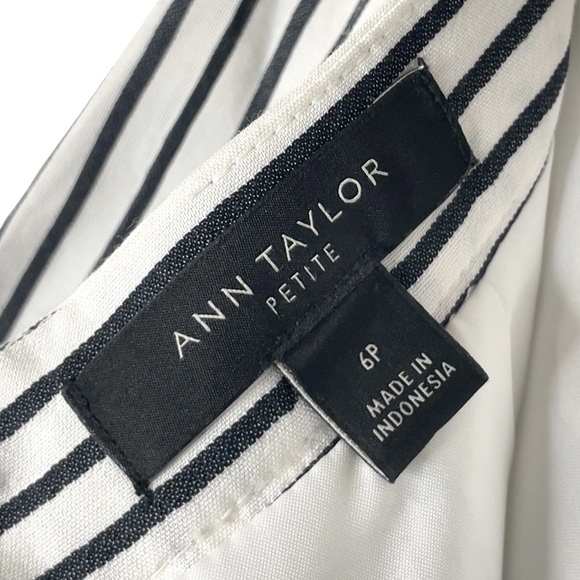 Ann Taylor Cream and Black Stripe Ruffle High Low Skirt size 6P - Picture 8 of 10